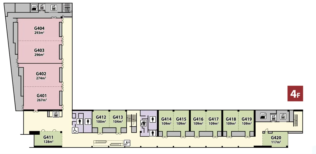Floor map of PACIFICO Yokohama North 4F